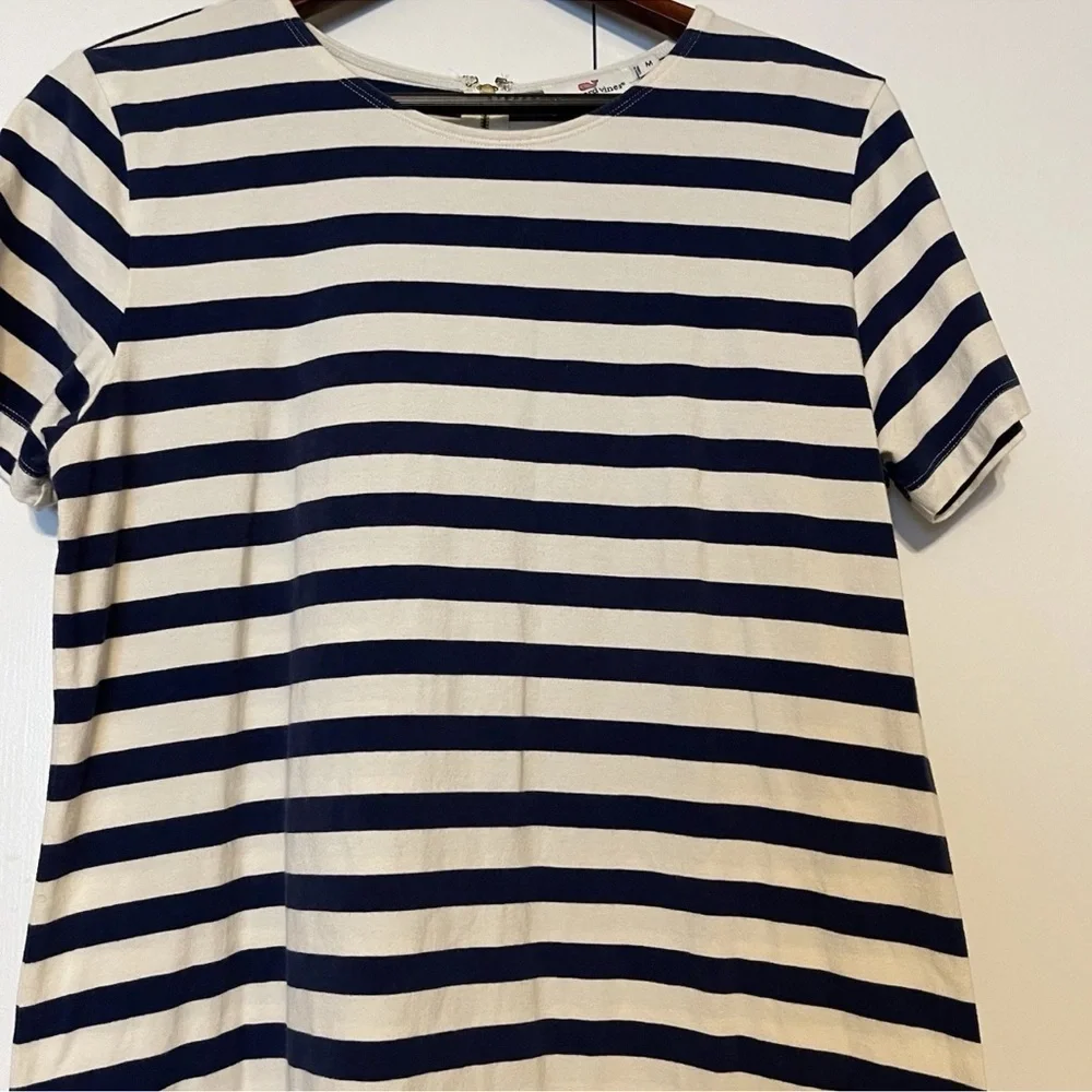 Vineyard Vines Women’s Short Sleeved Navy Striped Dress Medium